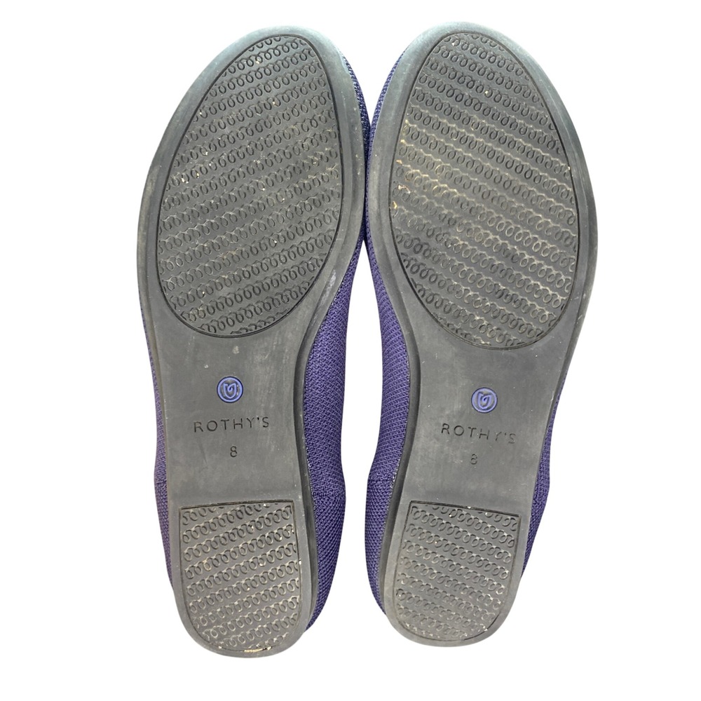 Rothys The Flat Navy Blue Round Toe Knit Sustainable Ballet Flats Womens 8 - Picture 10 of 10